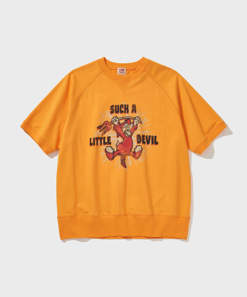 비디알() [디즈니] DONALD LITTLE DEVIL SUMMER SWEAT [Flame Orange] 상품 이미지
