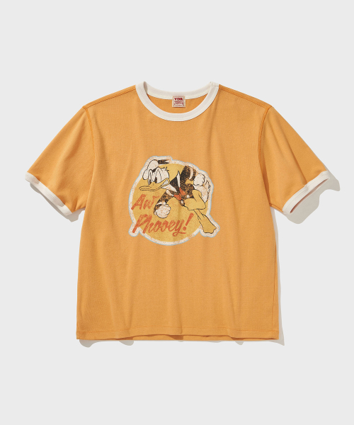 비디알() [디즈니] MARINE DONALD RINGER T-SHIRT [Sun Orange] 상품 이미지