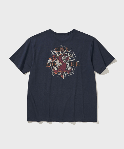 비디알() [디즈니] DONALD LITTLE DEVIL T-SHIRT [Vintage Navy] 상품 이미지
