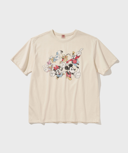 비디알() [디즈니] DONALD CREW T-SHIRT [Vanilla] 상품 이미지