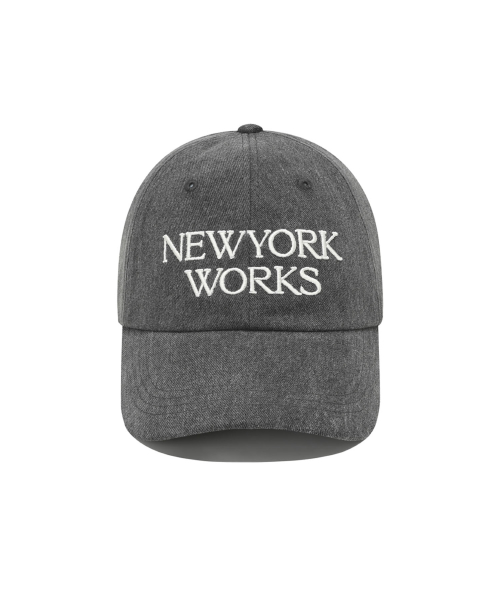 NEWYORKWORKS LOGO BALL CAP_CHARCOAL