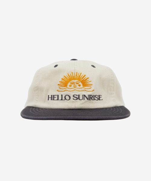 HELLO■Two Tone Washed OG Logo 6panel Cap_ Beige & Charcoal 헬로 선라이즈(HELLO SUNRISE) Two Tone Washed OG Logo 6panel