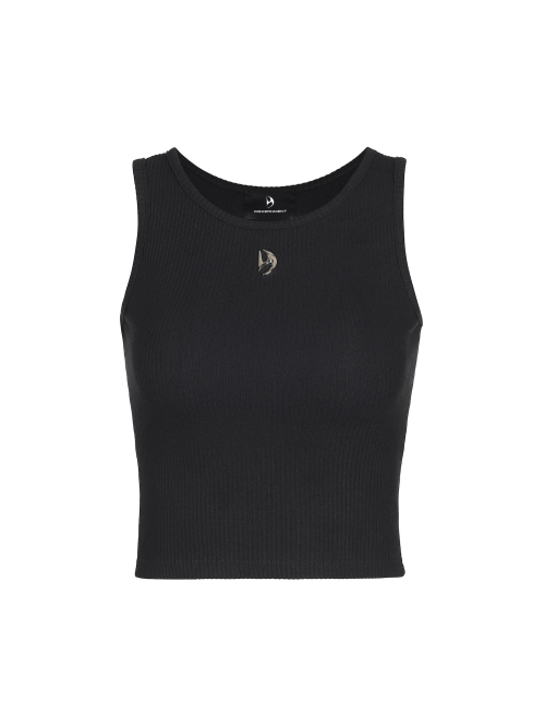 (W) CHEST METAL LOGO SLEEVELESS_BLACK