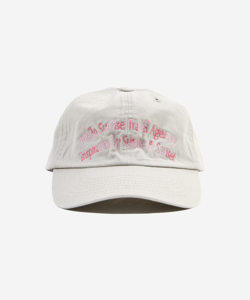 ★Hello Sunrise★ Dot Arch Logo Ball Cap_Warm Gray Shop - Hats - Hello Sunrise