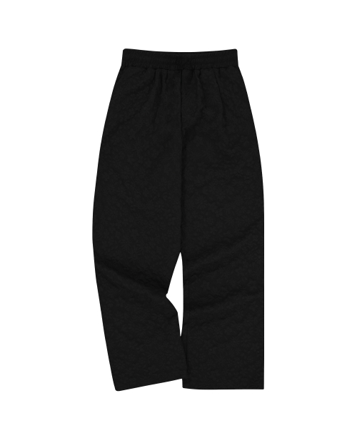 Flower Embossing Pants Black