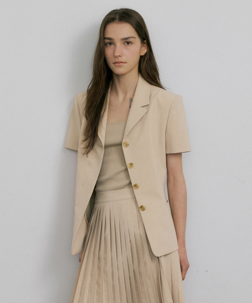 ONE BUTTON LINE BLAZER_2COLOR