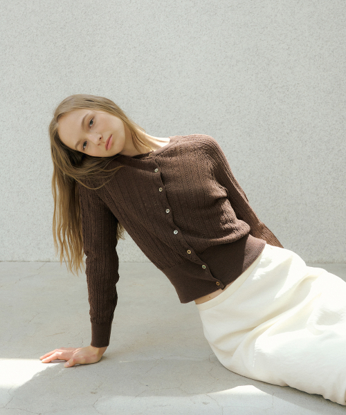 LINEN POINTAIL CARDIGAN_3COLOR
