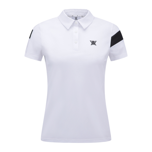WOMEN ICE DOTS INCISION POINT SHORT T-SHIRT_WH
