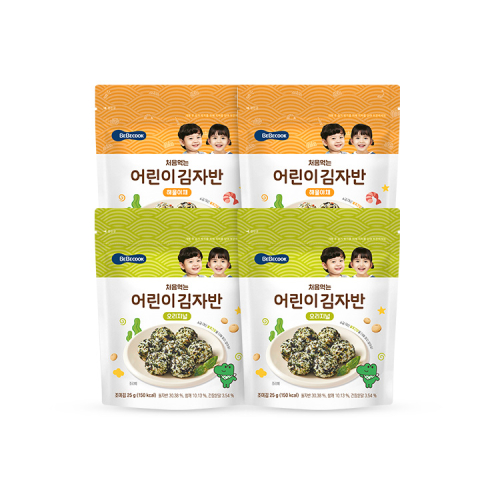 베베쿡() 처음먹는 어린이 김자반 4개(오리지널/해물야채) 상품 이미지