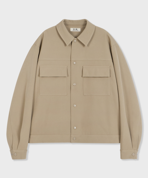Оверсайз куртка с карманами Beige