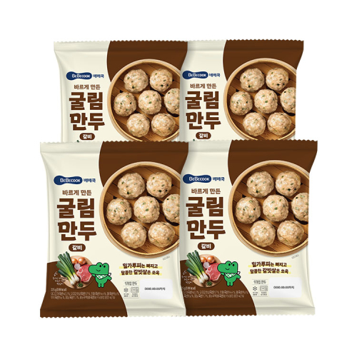 베베쿡() [냉동] 바르게 만든 굴림만두 갈비 4개 상품 이미지