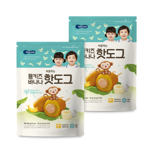 베베쿡() [냉동] 처음먹는 몽키즈 바나나 핫도그 2봉 상품 이미지