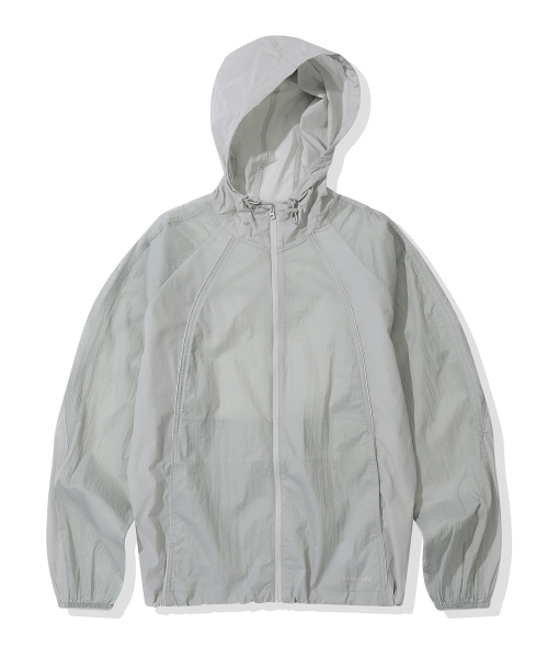 Легкая нейлоновая ветровка с капюшоном, Light Gray