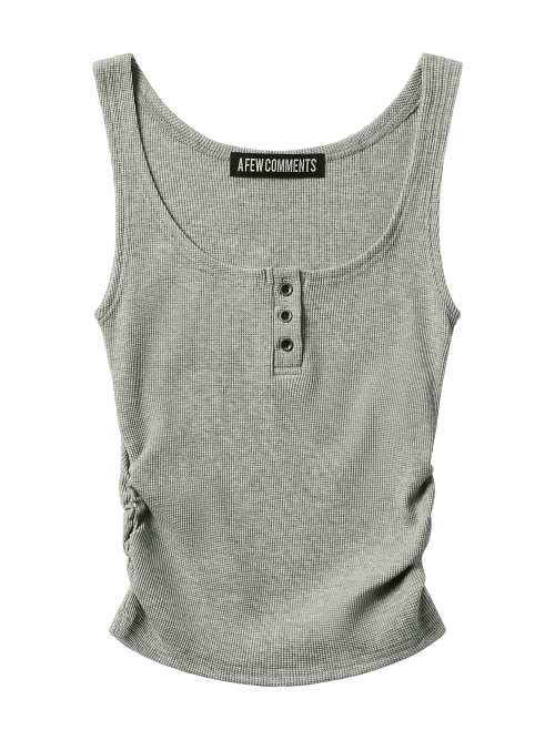 Топ в рубчик со сборками MELANGE GREY