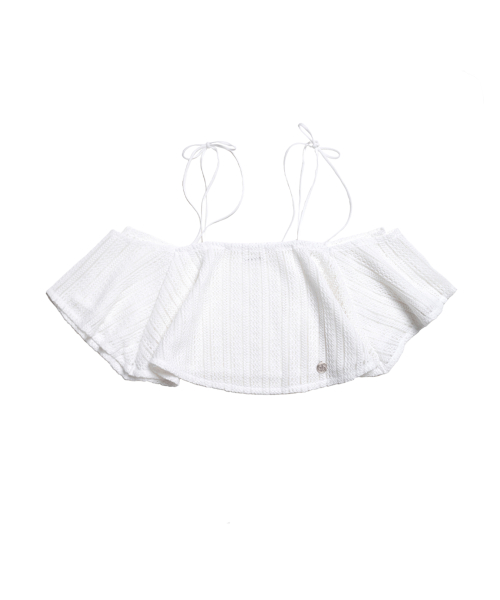 Топ с открытыми плечами Sunset Cozy White