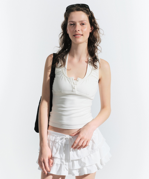 IKA SLEEVELESS топ слоновая кость