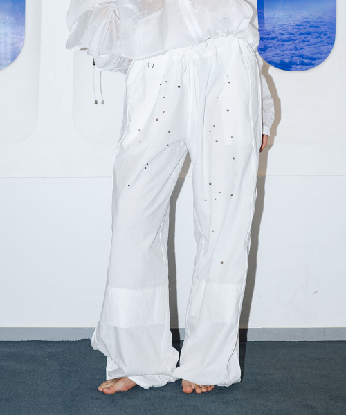 오로지() BOARDING STUD PANTS-WHITE 상품 이미지