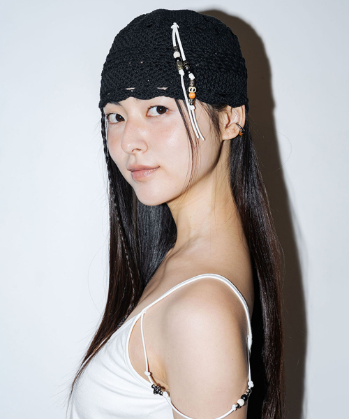 오로지() CROCHET BEANIE_JET BLACK 상품 이미지