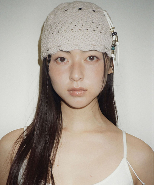 오로지() CROCHET BEANIE_ASH GRAY 상품 이미지