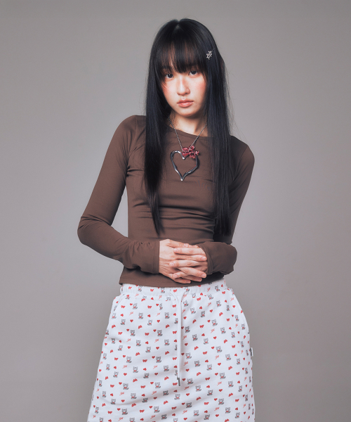 BASIC BOAT NECK длинный рукав BROWN