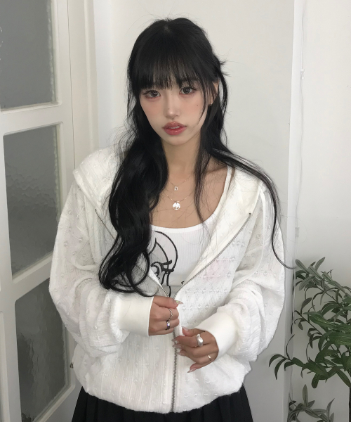LACE капюшон ZIP-UP белый