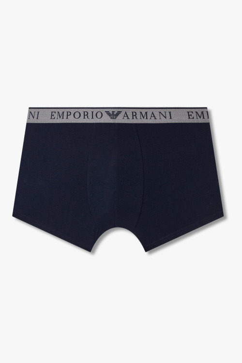 Мужские хлопковые боксеры с логотипом EMPORIO ARMANI UNDERWEAR Marine 0815312004