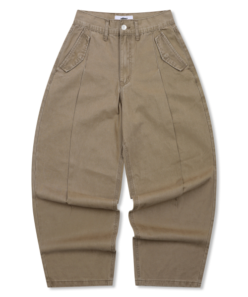 Свободные хлопковые брюки с эффектом стирки XP306 (BEIGE)