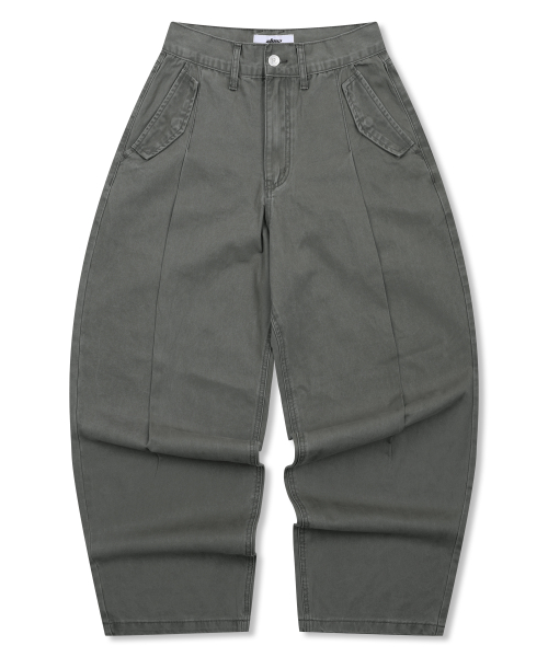 Хлопковые брюки-баллоны XP306 с эффектом стирки (KHAKI)