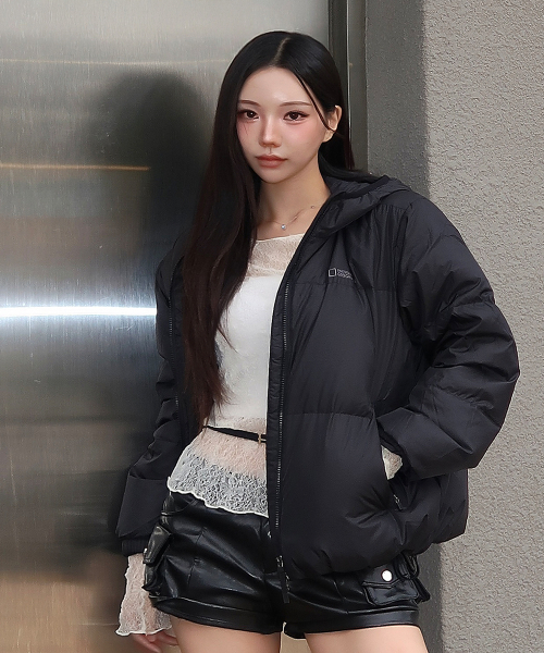 N254WDW871 Женский пуховик с капюшоном Nana, Black