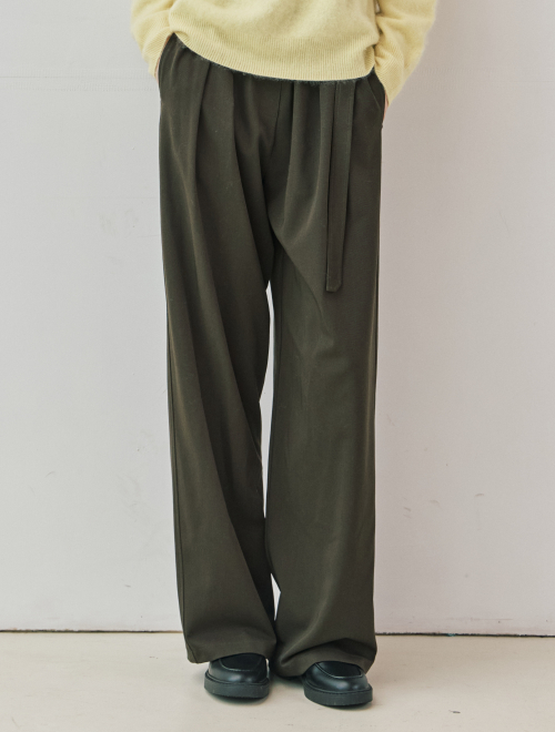 Pintuck belted wide брюки - коричневый