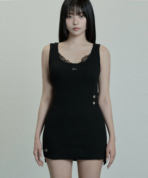 Eyelet Lace One-piece (Black)