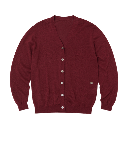 Вязаный кардиган из бумажной пряжи_Burgundy