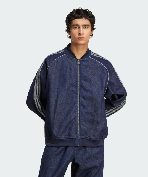 Джинсовая трек-куртка Superstar Loose - Indigo Denim / JX6461