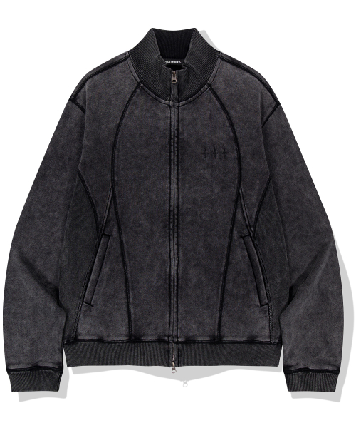4 Symbol Pigment Incision High Neck Zip Up - чёрный