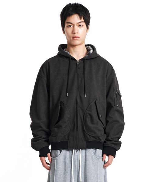 Gridcore zip худи свитер (Charcoal)