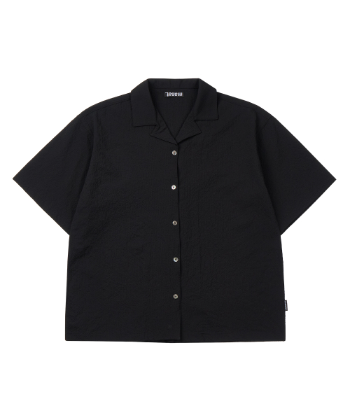 Gingham клетчатый Open Collar рубашка _ чёрный