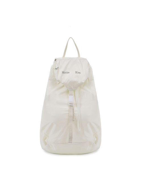 GLOSSY PACKABLE BACKPACK IN WHITE