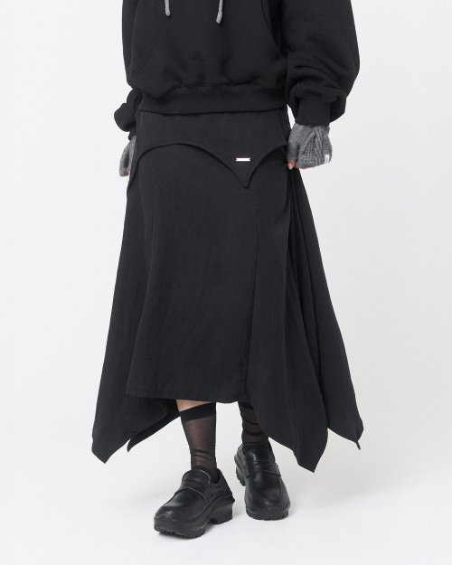 미세키서울(MISEKI SEOUL) Flutter folding Skirt CHARCOAL - 사이즈