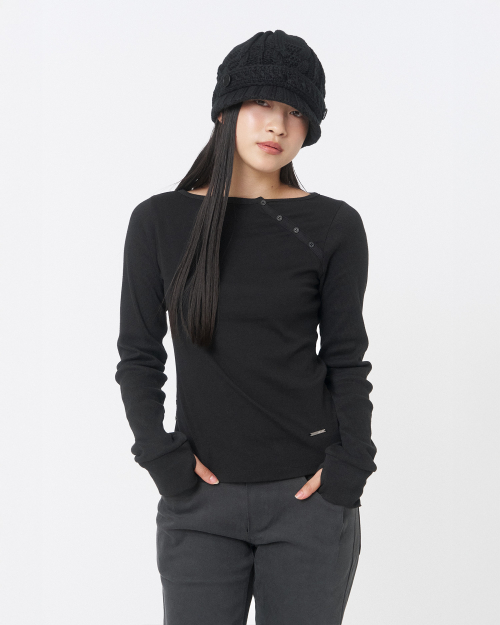 Slash кнопка long sleeves черная