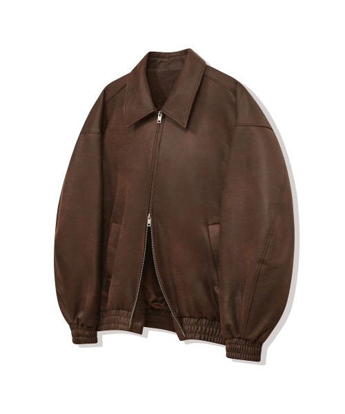 87-STAN009 замшевый бомбер Standard Crack Red Brown