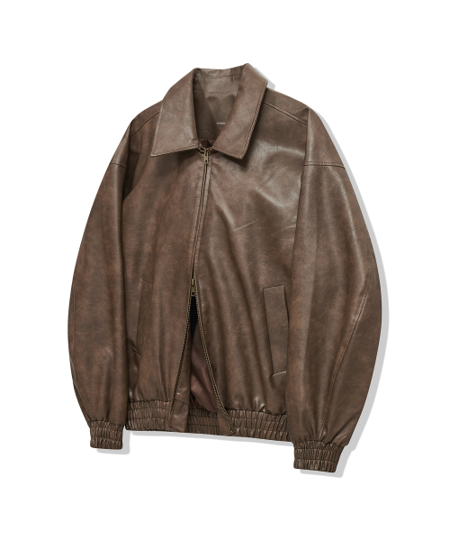 Кожаная куртка 87-STAN009 Standard Blouson Vintage Light Brown