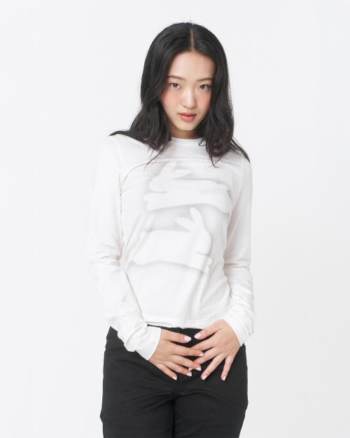 Twin rabbit long sleeves WHITE