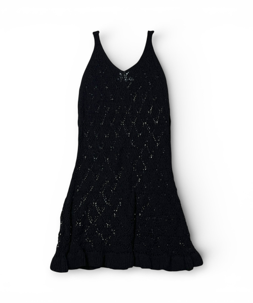 Crochet Knit Dress (Black)