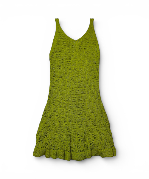Crochet Knit Dress (Green)