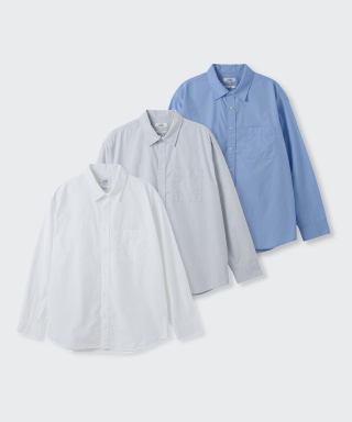 MUSINSA STANDARD MUSINSA STANDARD リラックスド ウォッシュド ポプリン シャツ 2パック 画像 1