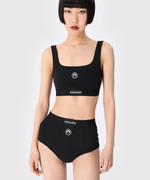 (W) Спортивный бра MOON LOGO STRETCHED JERSEY SPORT BRA BK99 BLACK