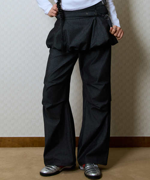 GT LAYERED BELT PANTS(BLACK)