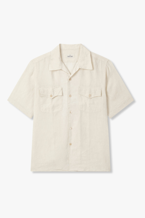 Льняная рубашка с карманом Light Beige 4715103109