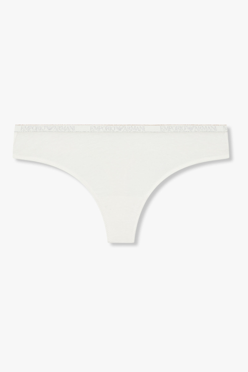 [EMPORIO ARMANI UNDERWEAR] Женские стринги из вискозы с металликом White 0825310504