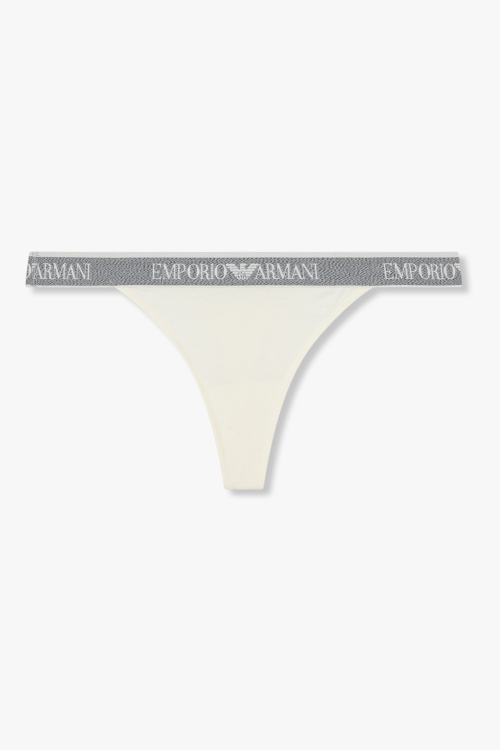 [EMPORIO ARMANI UNDERWEAR] Женские стринги с логотипом Ivory 0825310512